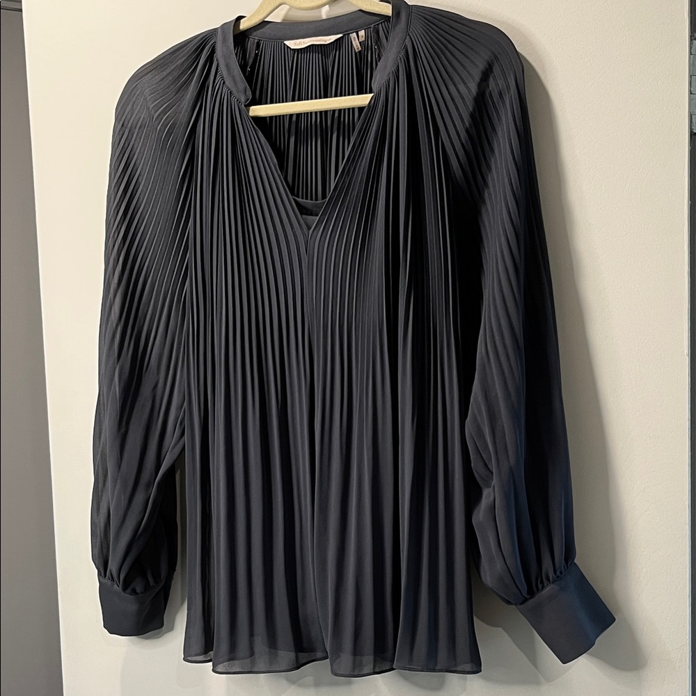 Pleated 2 piece Blouse with cami Soft Surroundings Taupe